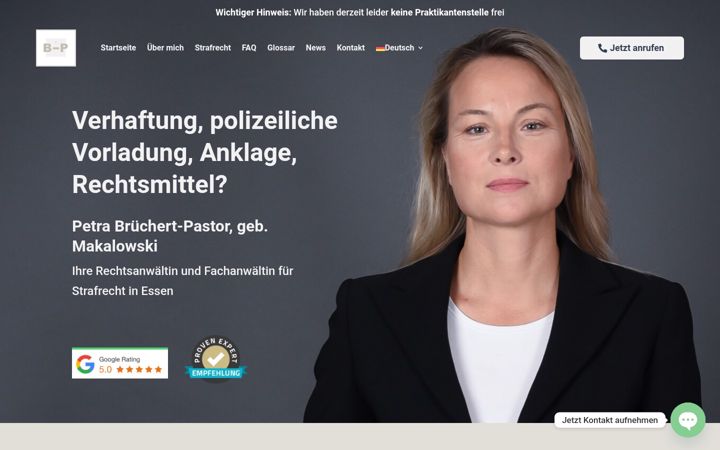 Snimka zaslona za essen-strafverteidigung.de