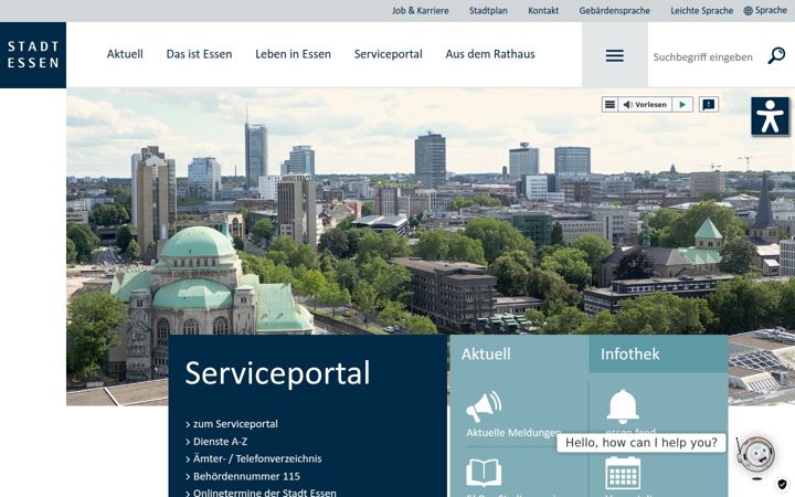 Screenshot of essen.de