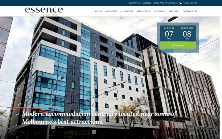 Screenshot di essencehotels.com.au