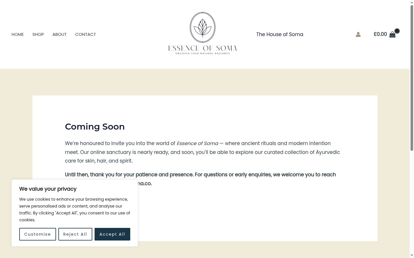 Screenshot of the consent banner shown before any interaction