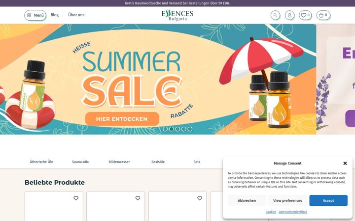 Snimka zaslona za essences-bulgaria.de