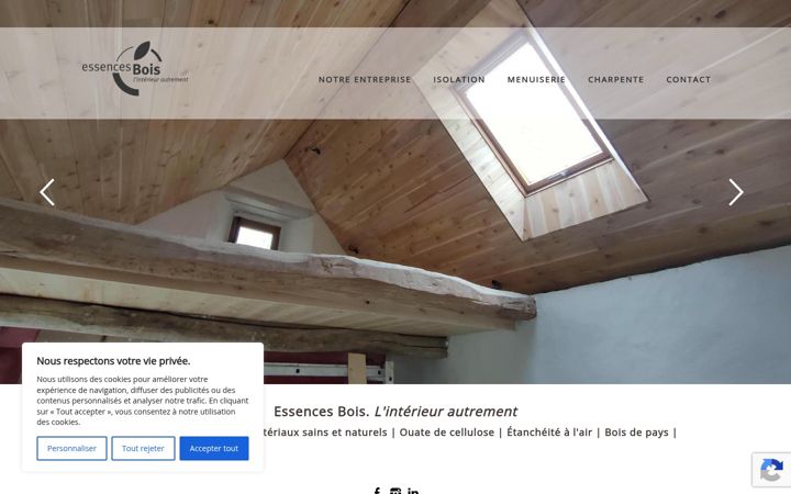 Snímek obrazovky essencesbois.fr