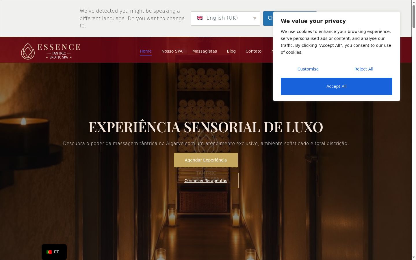 Screenshot of the consent banner shown before any interaction