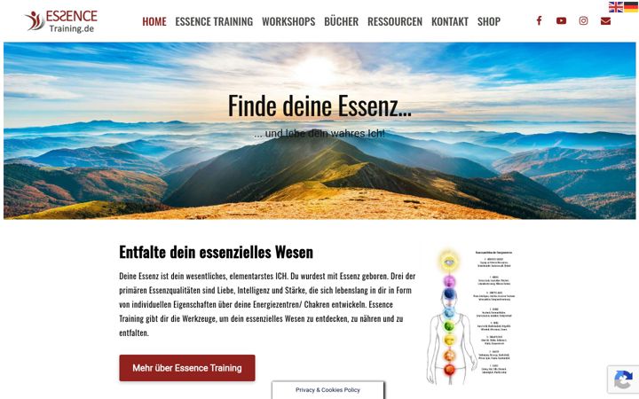 Snimka zaslona za essencetraining.de
