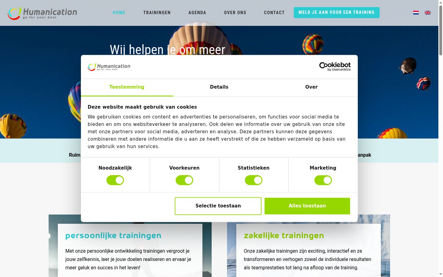 Screenshot tal-banner tal-kunsens muri qabel kwalunkwe interazzjoni