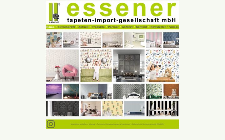 Kuvakaappaus sivustosta essener-tapeten.de