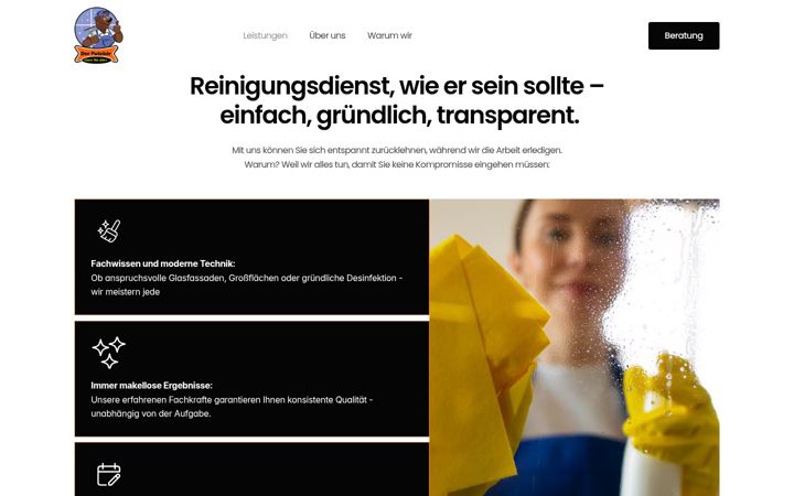 Kuvakaappaus sivustosta essengebaeudereinigung.de