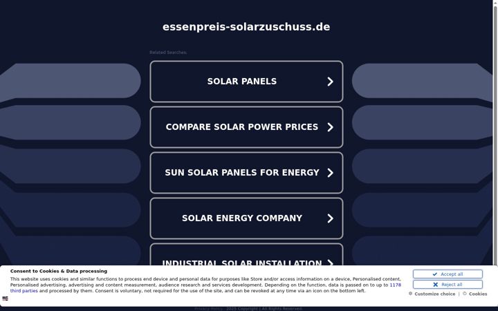 Kuvakaappaus sivustosta essenpreis-solarzuschuss.de