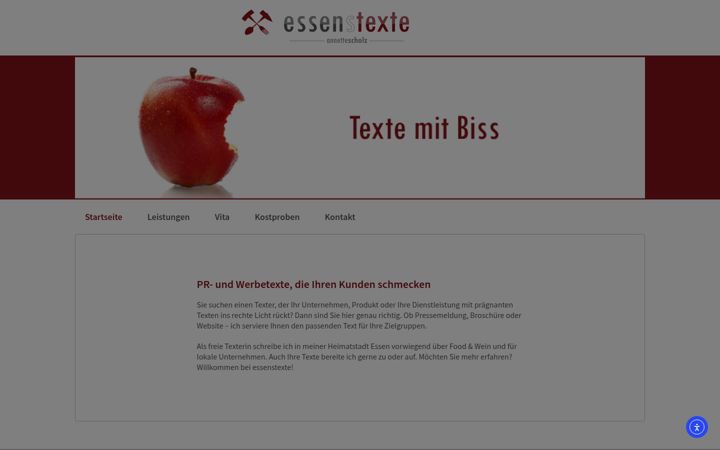 Kuvakaappaus sivustosta essenstexte.de