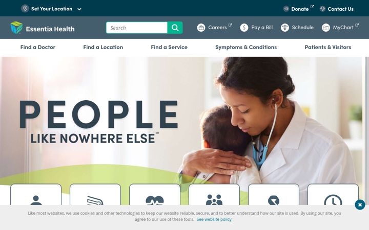 Screenshot of essentiahealth.org