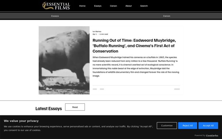 Ekrānuzņēmums no essential-films.co.uk