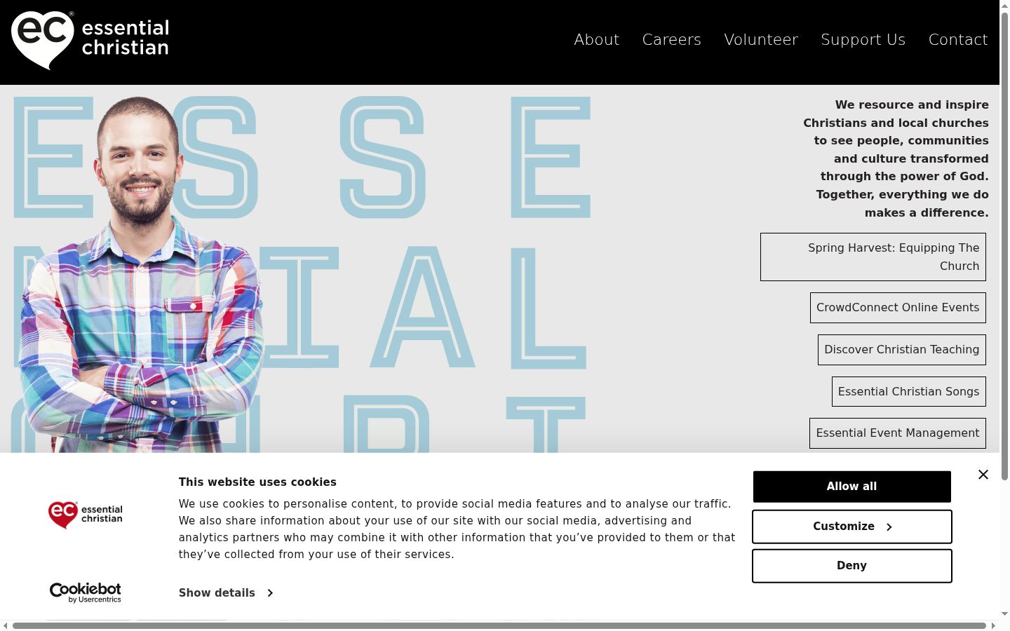 Screenshot of the consent banner shown before any interaction