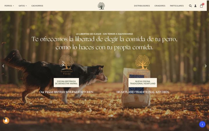 Screenshot ta' essentialfoods.es