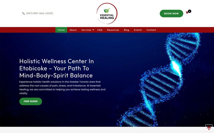Screenshot of essentialhealingsolutions.ca