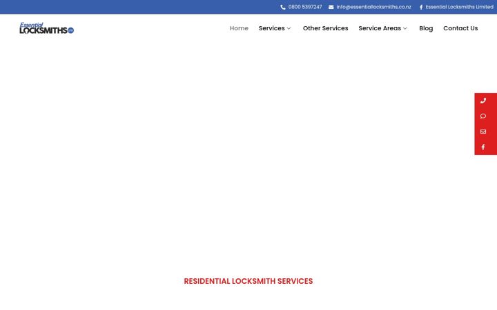 Screenshot of essentiallocksmiths.co.nz