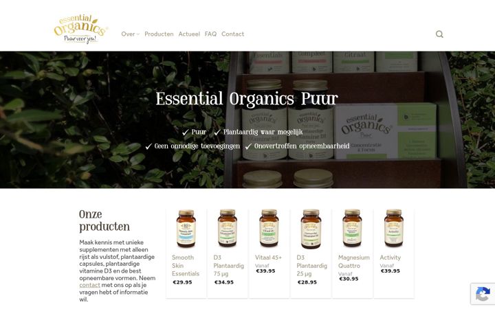 Screenshot ta' essentialorganics.nl