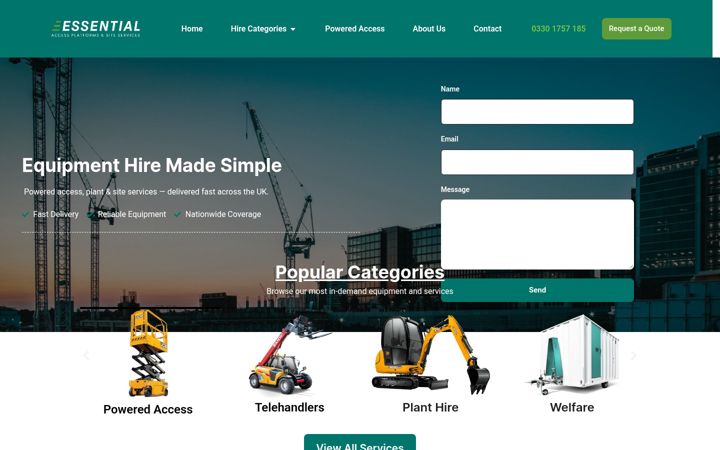 Posnetek zaslona essentialsiteservices.co.uk