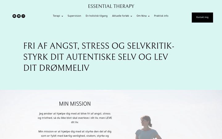 Screenshot von essentialtherapy.dk