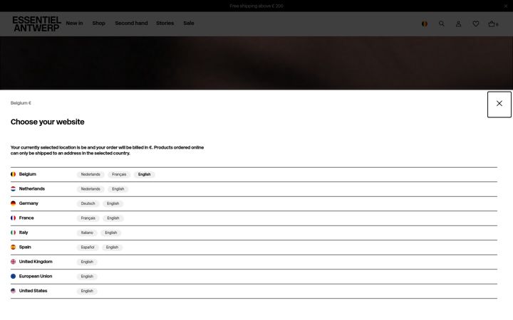 Screenshot of essentiel-antwerp.com