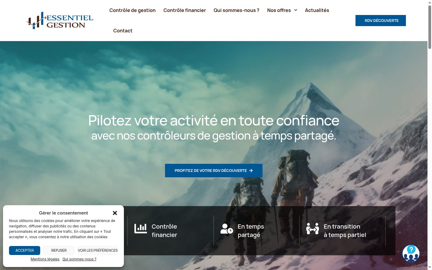 Screenshot tal-banner tal-kunsens muri qabel kwalunkwe interazzjoni