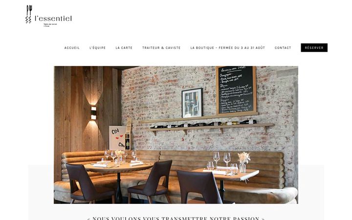 Snímek obrazovky essentiel-restaurant.fr