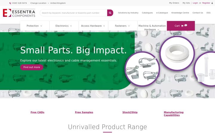 Screenshot of essentracomponents.com