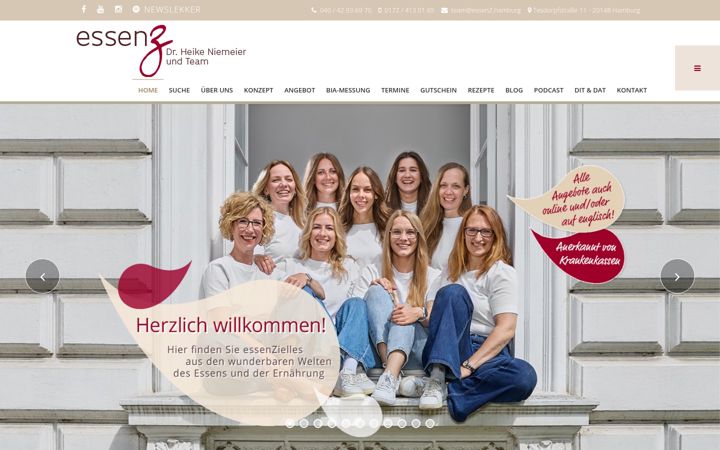 Screenshot of essenz.hamburg