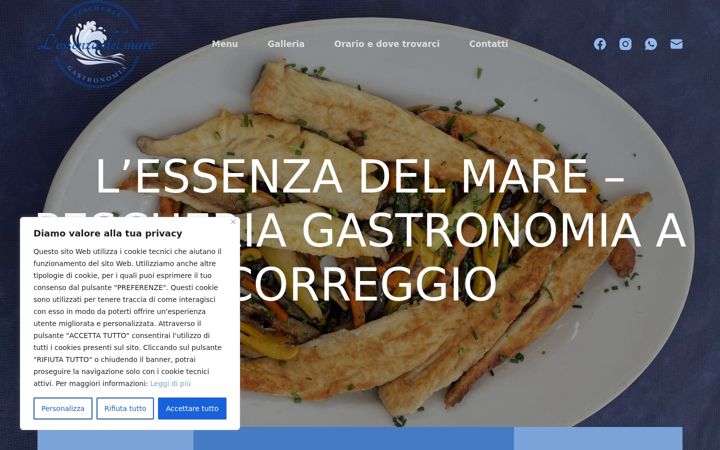 Snimka zaslona za essenzadelmarepescheria.it