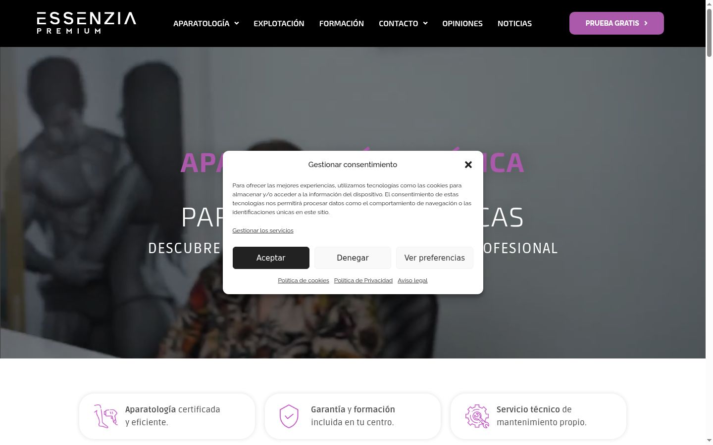 Screenshot of the consent banner shown before any interaction