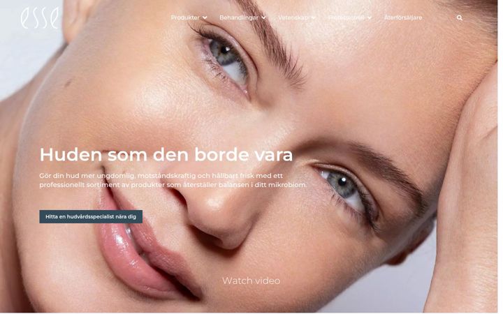 Skærmbillede af esseskincare.se