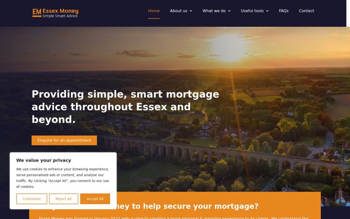 Posnetek zaslona essex-money.co.uk