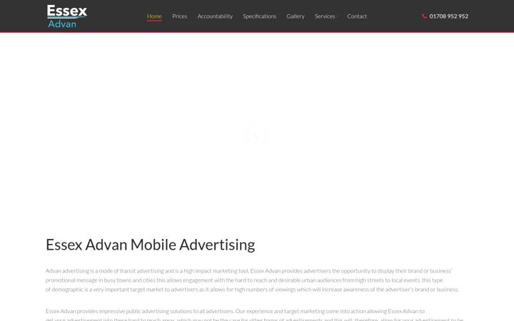 Posnetek zaslona essexadvan.co.uk