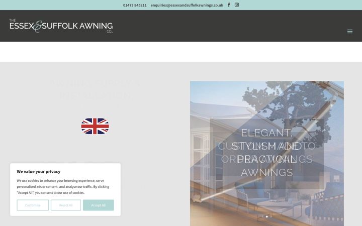 Posnetek zaslona essexandsuffolkawnings.co.uk