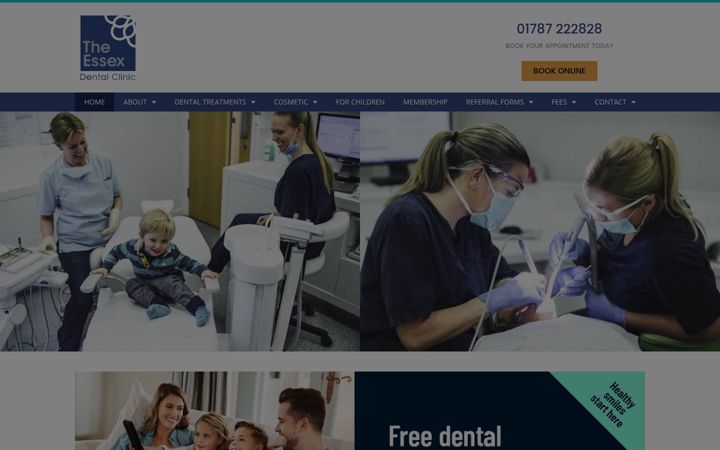 Skærmbillede af essexdentalclinic.co.uk