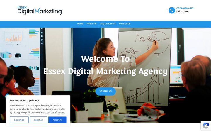 Captură de ecran a essexdigitalmarketing.co.uk