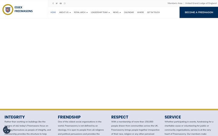 Captură de ecran a essexfreemasons.org.uk