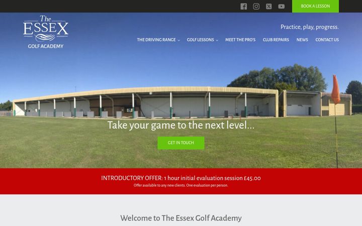 Captură de ecran a essexgolfacademy.co.uk