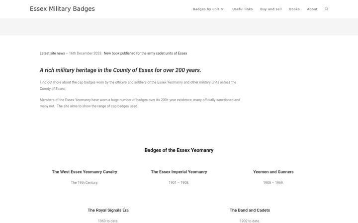 Captura de pantalla de essexmilitarybadges.uk
