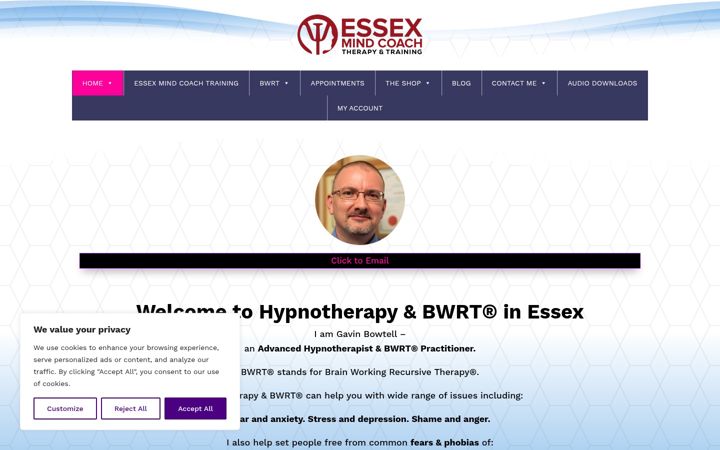 Captura de pantalla de essexmindcoach.co.uk