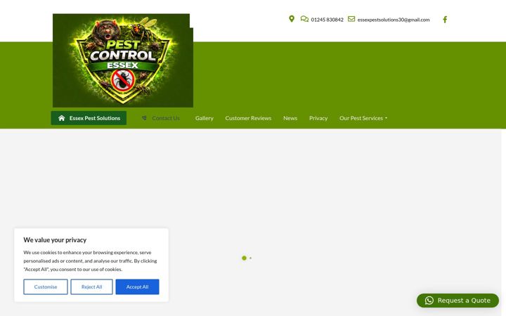 Captura de pantalla de essexpestsolutions.co.uk