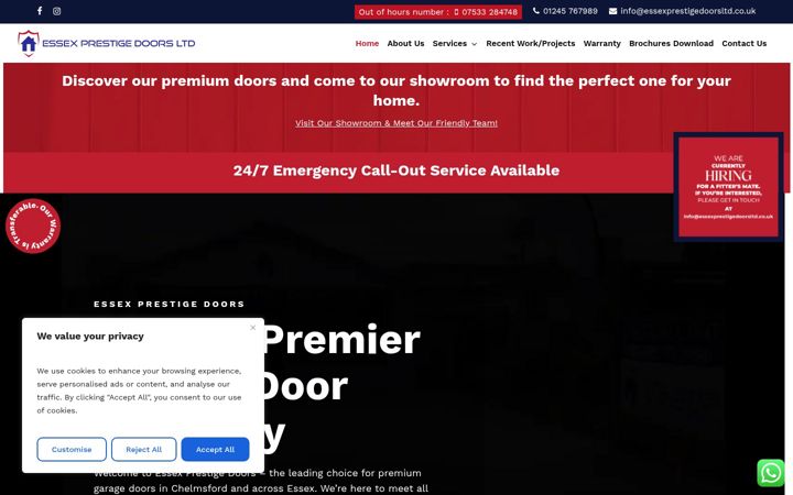 Skærmbillede af essexprestigedoorsltd.co.uk