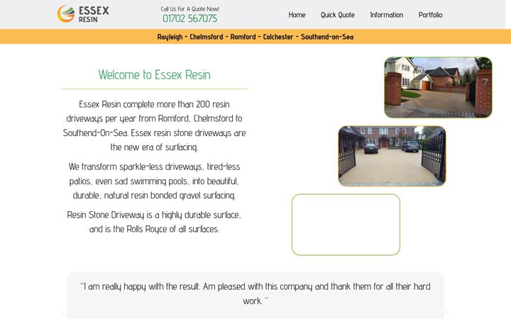 Captura de pantalla de essexresin.uk