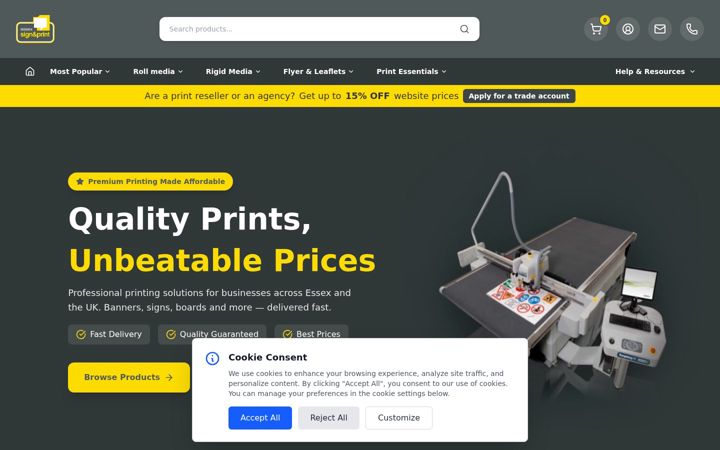 Skærmbillede af essexsignandprint.co.uk