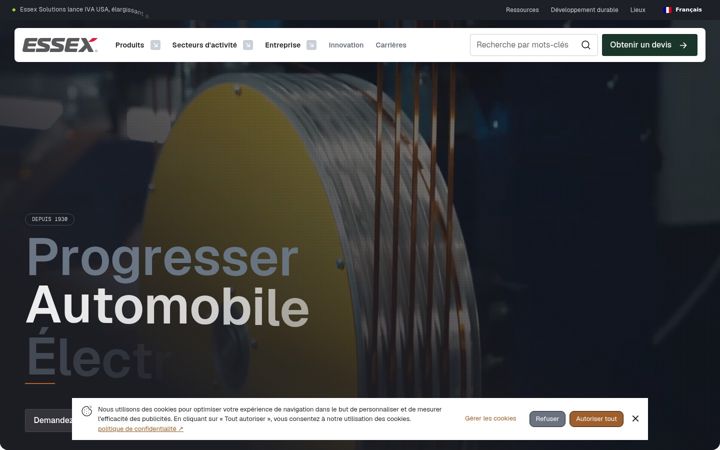 Skærmbillede af essexsolutions.fr