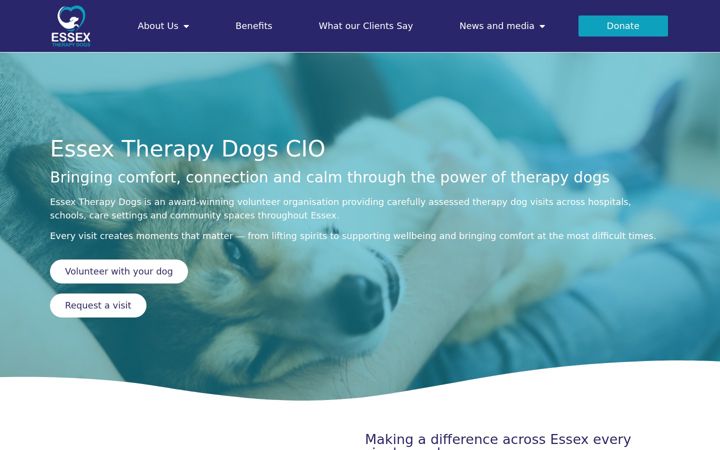 Skærmbillede af essextherapydogs.co.uk