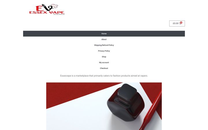 Skærmbillede af essexvape.co.uk