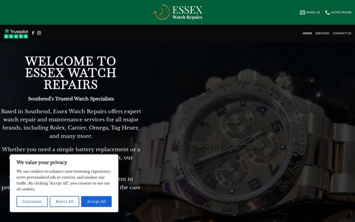 Skærmbillede af essexwatchrepairs.co.uk