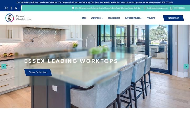 Skærmbillede af essexworktops.co.uk