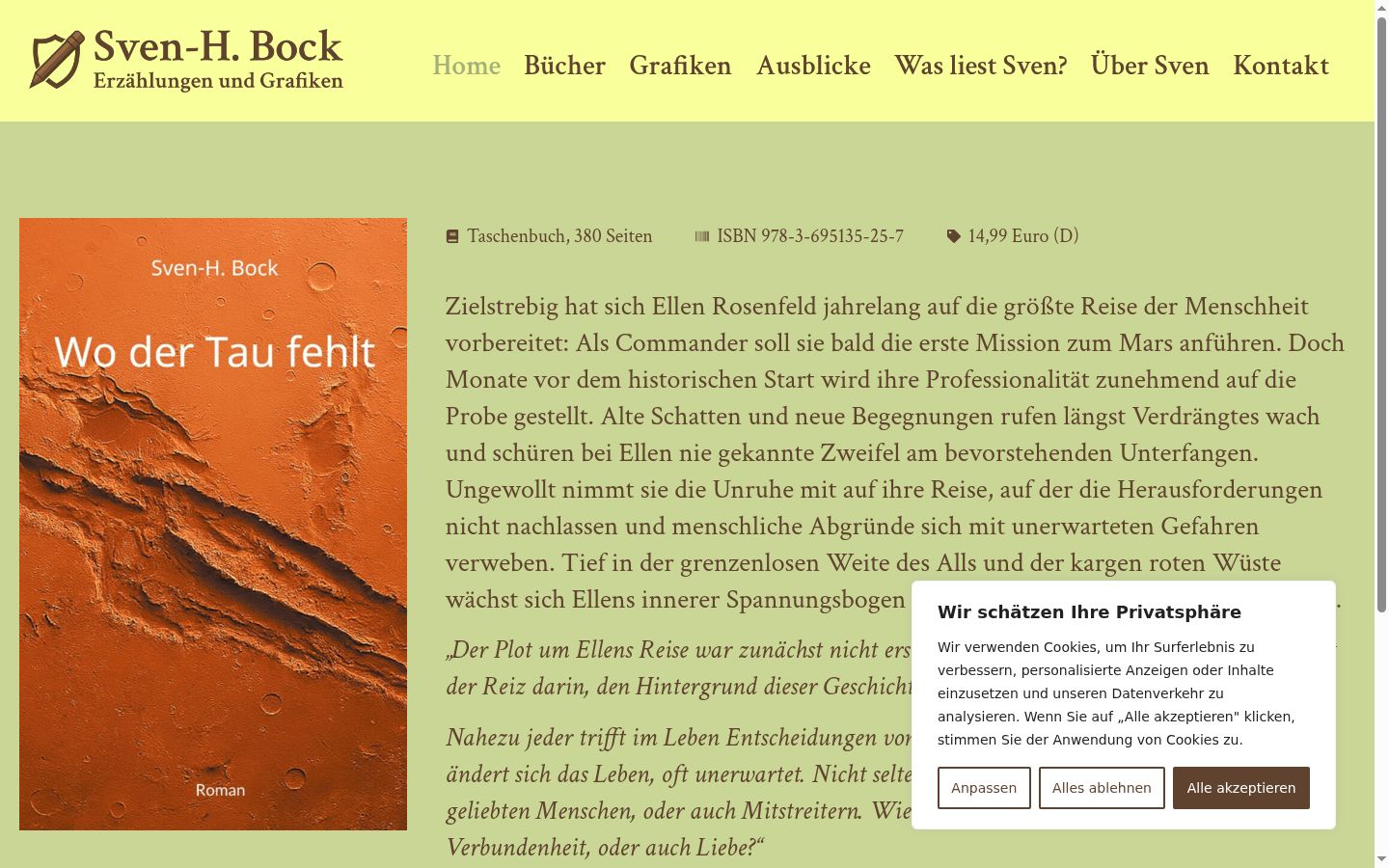 Screenshot van de toestemmingsbanner zoals getoond vóór enige interactie