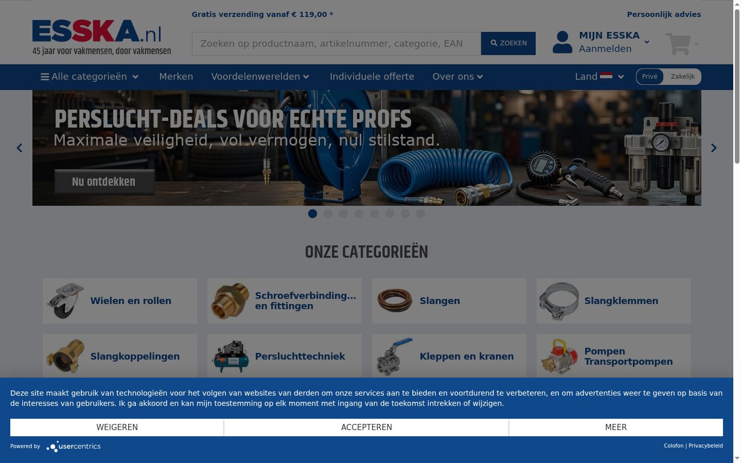 Screenshot tal-banner tal-kunsens muri qabel kwalunkwe interazzjoni
